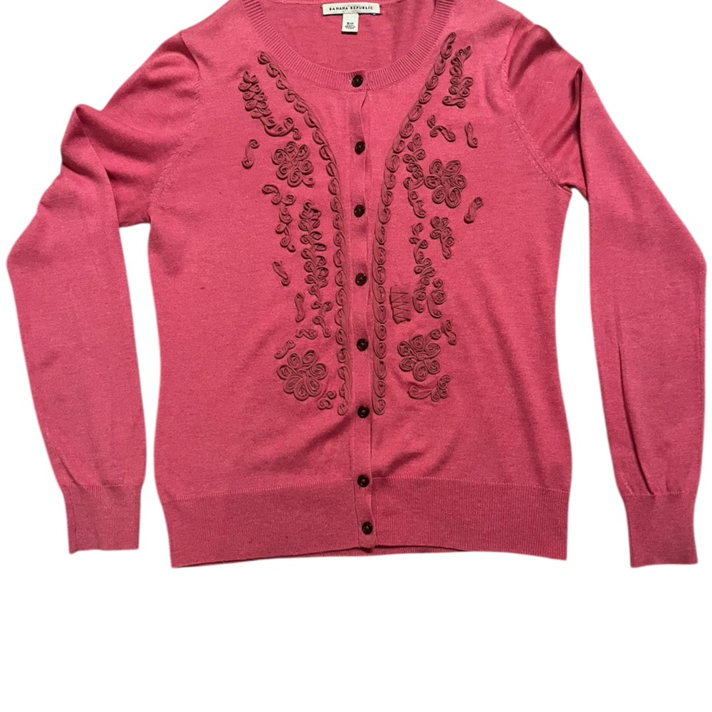 Banana Republic Elegant Pink Embroidered Women's Sweater